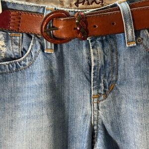 Genuine leather tri color belt